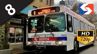 SEPTA Ride 2002 New Flyer D40LF 5600 on route 8 Express to Frankford Transportation Center [upl. by Arayt]