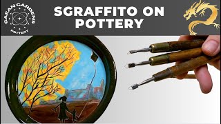 Sgraffito on pottery revealing secrets to technique [upl. by Ahsauqal623]