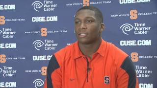 Training Camp Day 1 Isaiah Johnson Interview  Syracuse Football [upl. by Azyl]