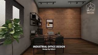 DESAIN INTERIOR KANTOR HOME OFFICE TEMA INDUSTRIAL [upl. by Vargas]