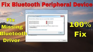 Fix Missing Driver For Bluetooth Peripheral Device  100 Fix [upl. by Anelet]