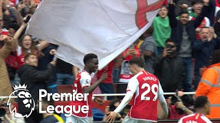 Bukayo Saka puts Arsenal up after Kai Havertz draws penalty  Premier League  NBC Sports [upl. by Atnwahsal]