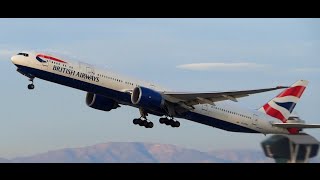 British Airways Boeing 777300ER Takeoff LAX [upl. by Ihteerp]