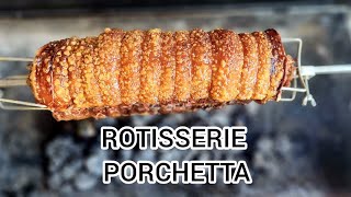 How to Prepare amp Cook a Pork Belly  Porchetta on a Charcoal Rotisserie BBQ [upl. by Triley700]