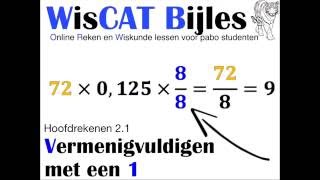 Vermenigvuldigen met een 1  WisCAT Werkboek Hoofdrekenen 21 [upl. by Lewiss]