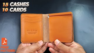 Make a Leather Wallet With Money Clip FREE PATTERN [upl. by Terence]