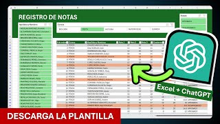 📝 Cómo hacer un Registro de Calificaciones  Excel  ChatGPT para Docentes [upl. by Jaco]