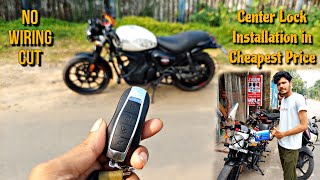 Hunter 350 Center Lock Installation  anti theft alarm  Bike Key Less Entry in Cheapest Price [upl. by Power]