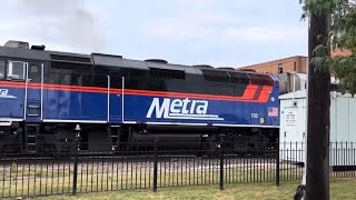 Wheaton Metra passenger stop onward to Chicago w newly painted loco🆕 [upl. by Anesuza]