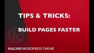 Build pages faster  Kallyas WordPress theme v40 [upl. by Marilyn]