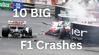 10 BIG F1 Crashes and their Damage Level [upl. by Leese]