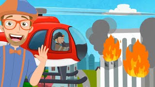 Blippi Fire Rescue Helicopter  Geckos Garage Songs  Childrens Music  Vehicles For Kids [upl. by Hawker]