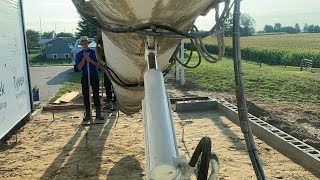 Pouring 55 yards garage floor addition with an Amish contractor concrete constructionwork work [upl. by Nevuer]