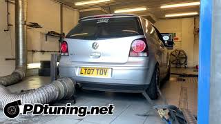 VW Polo GTI 18t 9N3 Stage 2 Dyno run with pops amp bangs and hardcut limiter [upl. by Areht]