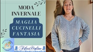 Moda Invernale — MAGLIA CUCINELLI PUNTO FANTASIA — Tutorial passo passo [upl. by Nicolette]