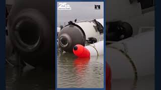 New video from the U S Coast Guard shows the wreckage of the OceanGate Titan submersible [upl. by Aynnat]