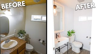 Bathroom Remodel TimeLapse  DIY Bathroom FULL Renovation From Start To Finish Transformation [upl. by Tavia713]