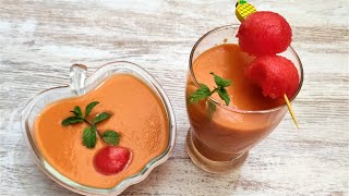 GAZPACHO DE SANDÍARICO Y REFRESCANTE  Sopa fría de verduras y sandía [upl. by Selim]