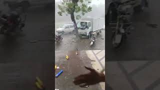 Rain Wrecks Shop Stock Tree Crushes Car in Islamabads G7 [upl. by Annaes617]