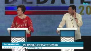 Pilipinas Debates 2016 Santiago says she waited for death to come but [upl. by Aicert986]