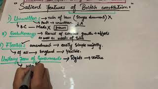 Salient Features of UK Constitution I British Constitution [upl. by Emie]