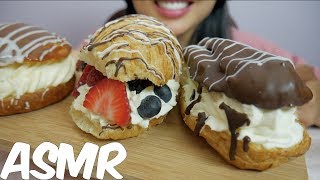 ASMR Cream Filled Fresh Fruits Donuts SOFT EATING SOUNDS  SASASMR [upl. by Frants]