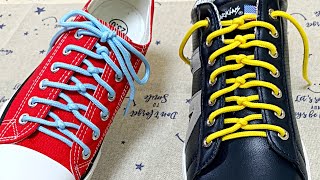 靴紐の結び方 かっこいい「ツイスト結び」ひねった結び目がおしゃれ！ how to tie shoelaces／ 結び方ナビ 〜 How to tie 〜 [upl. by Nwavahs]