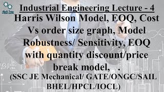 Industrial Engineering Lecture 4 Harris Wilson and Price Break Model of Inventory [upl. by Pucida300]