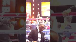 Martin Bakole shows off his sweet dance moves after TKO win over Carlos Takam FuryNgannou [upl. by Tsepmet366]