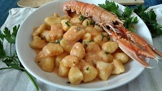 Gnocchi alla crema di scampi  Gnocchi with scampi sauce [upl. by Yorgo387]