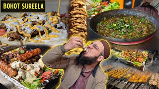 Amazing Night Street Food of Lahore  Huge Setup of Sureela Tikka Corner  Agha Baba Shawarma [upl. by Pegma417]