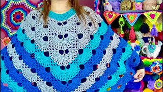 PONCHO VIRUS TEJIDO A CROCHET PASO A PASO [upl. by Naibaf294]