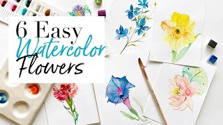 6 Watercolor Flowers You Need to Know How to Paint [upl. by Aiduan]