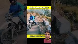 Rider vs dog ridegonewrong motovlog almostcrashed rider ridefails biker automobile duke [upl. by Maxima]