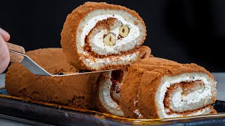 Roulade recipe with praline nuts without baking A recipe tastier than any cake [upl. by Reginnej]