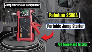 Pabulum 2500A Portable Jump Starter  Jump Starter amp Air Compressor [upl. by Idihsar]