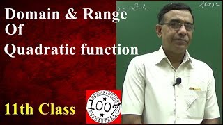 Class 11 Maths domain range of a Quadratic Function CBSE 2019 Q17 [upl. by Saideman]