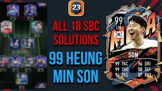 SON HEUNG MIN ALL 18 SBC SOLUTIONS Easiest Way Possible  99 Son Sbc  Madfut 23 [upl. by Dralliw]