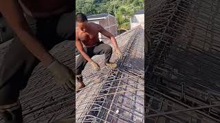 Slope roof steel bar bending process [upl. by Xella654]