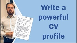 How to write a CV profile or personal statement and get noticed [upl. by Aneerehs]