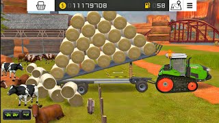 Fs 18 Unloading Straw Round Roller Bales In Cow Shade  Fs18 Multiplayer  Farming Simulator 18fs18 [upl. by Teddy]