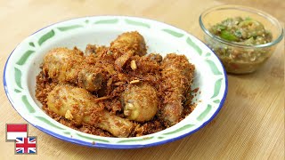 Resep AYAM GORENG SERUNDENG BAWANG Lengkap Sambal [upl. by Jon]