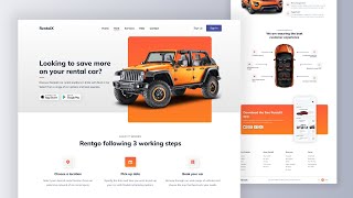 Build A Responsive Car Rental Website Using HTML CSS amp JavaScript [upl. by Antrim940]