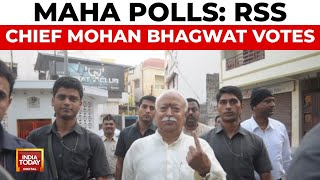 Maha Polls RSS Chief Mohan Bhagwat Votes in Nagpur  Maharashtra Elections 2024  India Today [upl. by Oram]