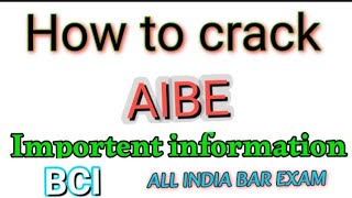 aibe exam imp information [upl. by Bonni]