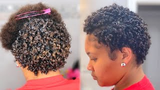 Super Defined Curls On Short Natural Hair  How to style TWA [upl. by Noram533]