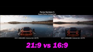 Forza Horizon 5 Aspect Ratio Comparison  219 vs 169  Ultra Wide Graphics  PC [upl. by Meng]