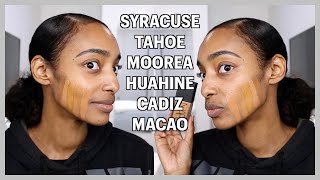 Nars Light Reflecting Foundation Swatches Syracuse Tahoe Moorea Huahine Cadiz Macao [upl. by Avrit]