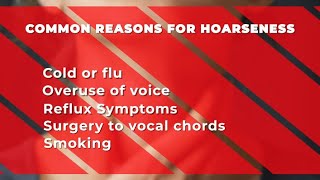 Hoarseness – What causes it and ways to help heal your voice [upl. by Ronile854]