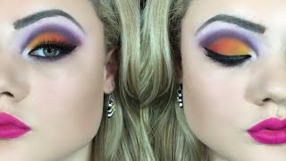 Tutorial maquiagem cut crease sunset matte para palpebras gordinhas [upl. by Celie]